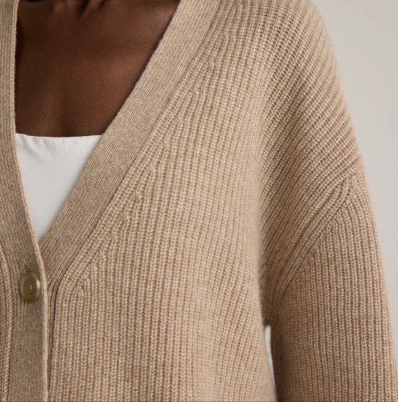 Quince Cardigan Mongolian Cashmere Oversized Oatmeal - Picture 4 of 15